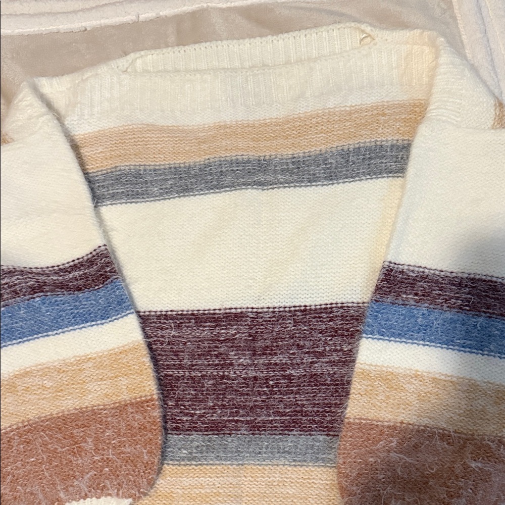 Buckle Multicolor Striped Cardigan